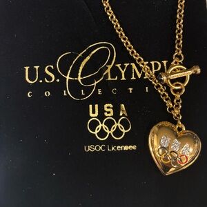 Olympics Bracelet Puffed Heart Bracelet & Necklace. USOC JEWELRY